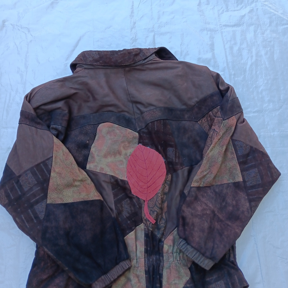 Patchwork Bomber Jacket In Brown And Black - image 2